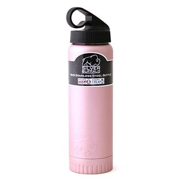 Silver Buffalo Silver Buffalo 230876 20 oz Double Wall Stainless Steel Water Bottle - Pink 230876